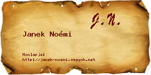 Janek Noémi névjegykártya